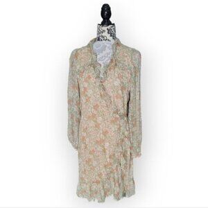 Esqualo Floral Ruffle Wrap Dress NWT Sz 6